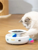 Interactive Electronic Cat Toy with Feathers and LED Lights