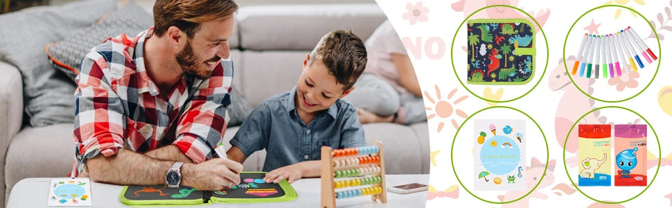 Reusable Drawing Book with Markers