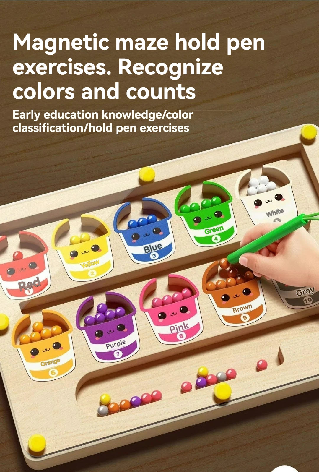 Montessori Magnetic Bead Maze Board