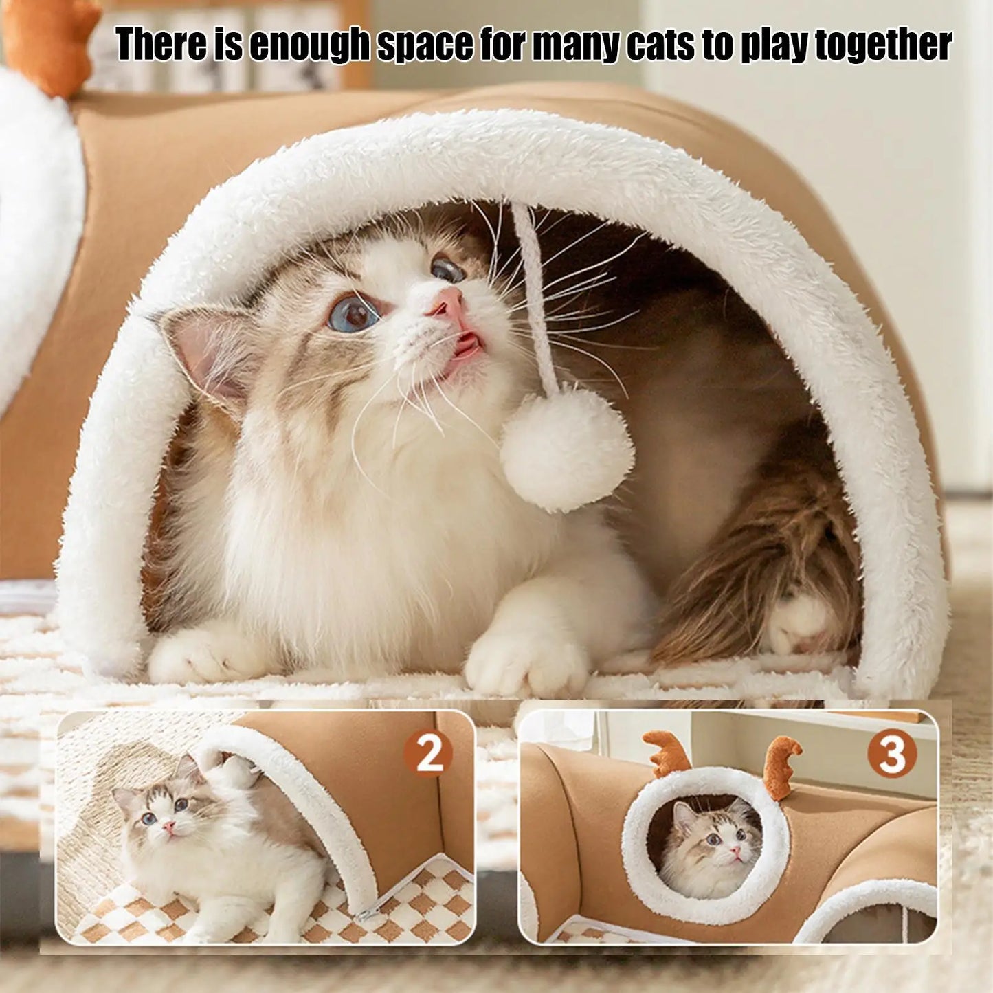 3-Tunnel Cat Hideout Bed