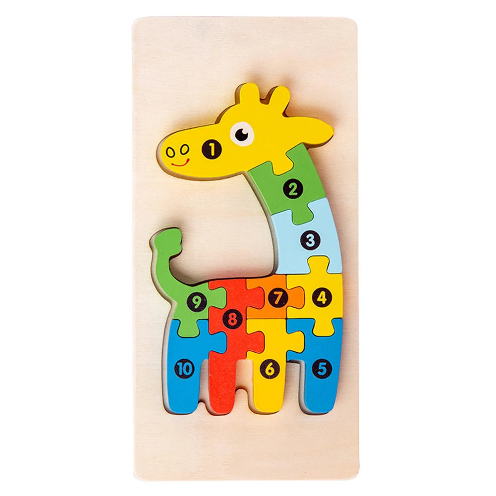 3D Wooden Montessori Animal Puzzle
