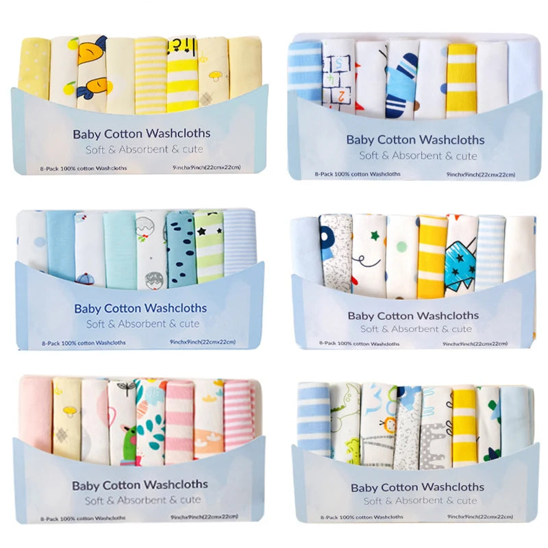 Baby Cotton Washcloth Set – 100% Cotton