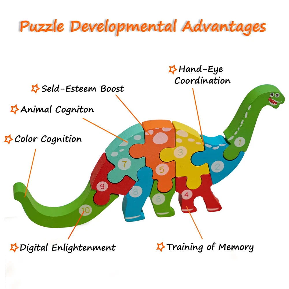 3D Wooden Montessori Animal Puzzle
