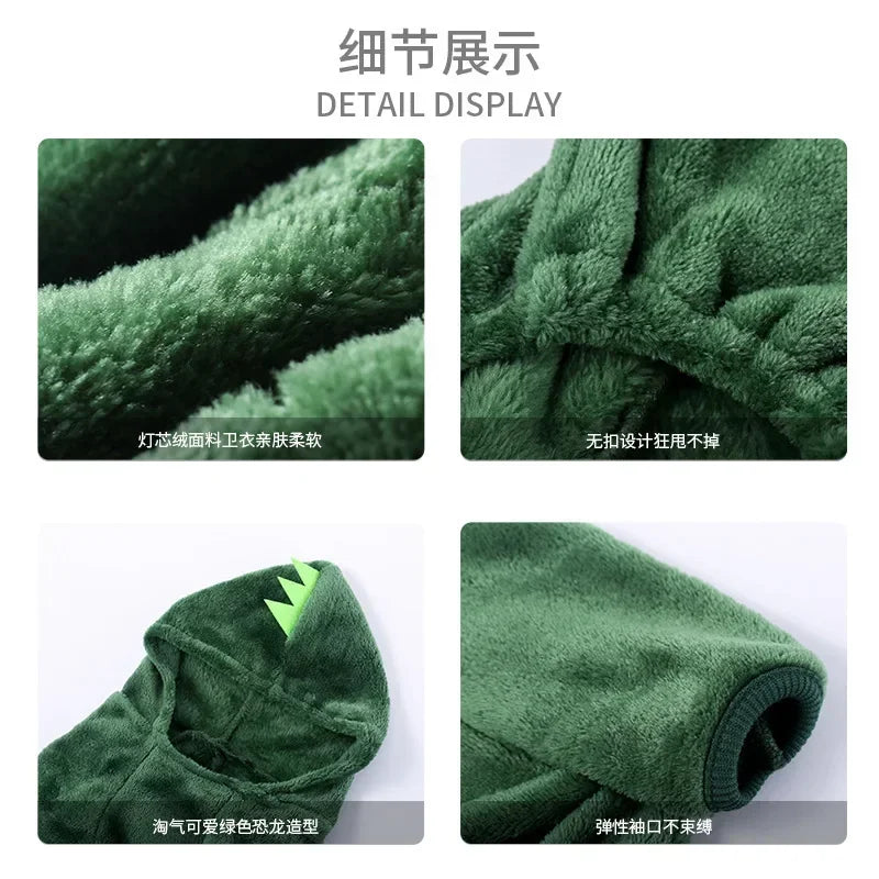 Warm Fleece Dog Hoodie Jumpsuit