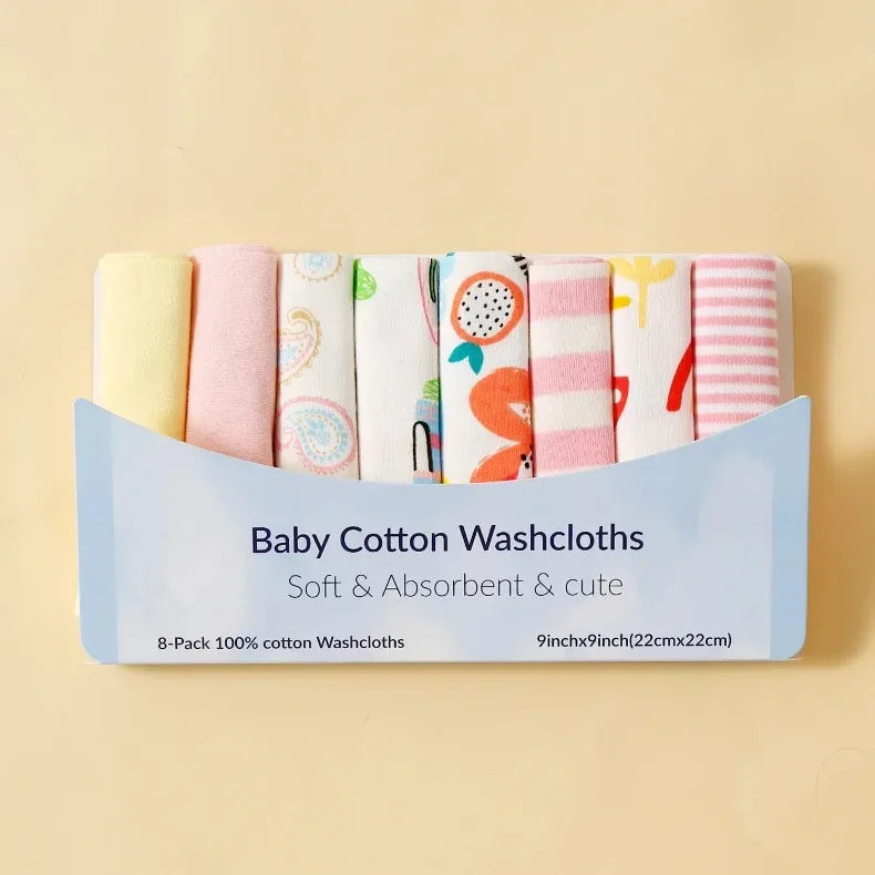 Baby Cotton Washcloth Set – 100% Cotton