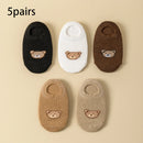5 Pairs No-Show Socks (Bear)