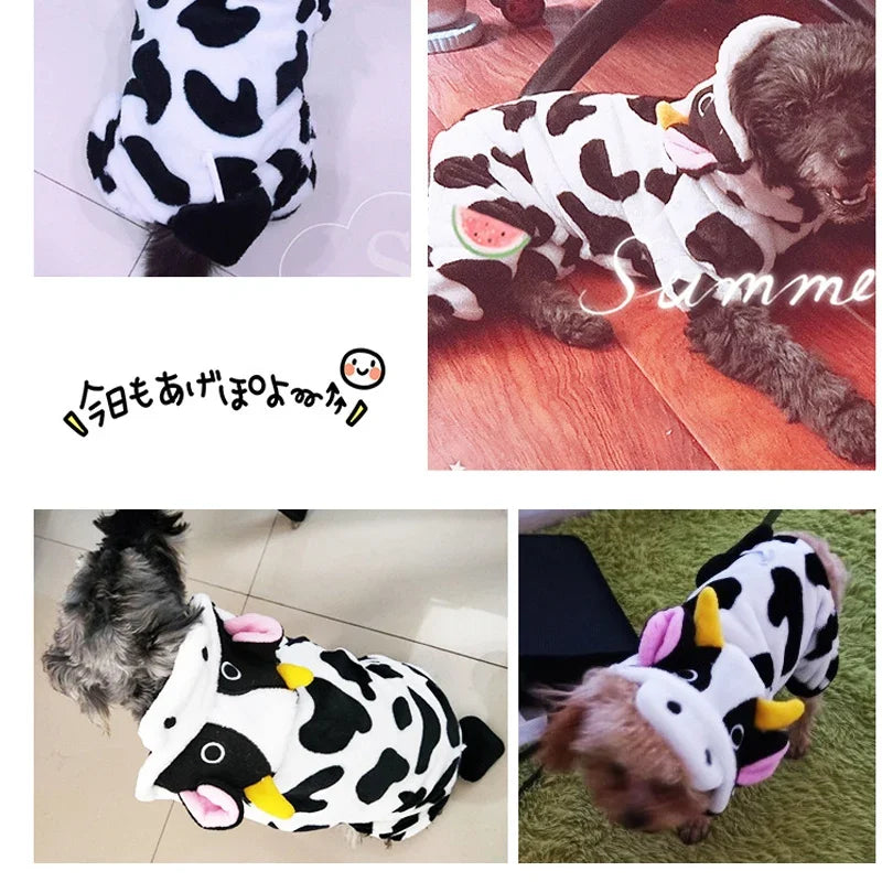 Plush Dog Costume Hoodie Jumpsuit