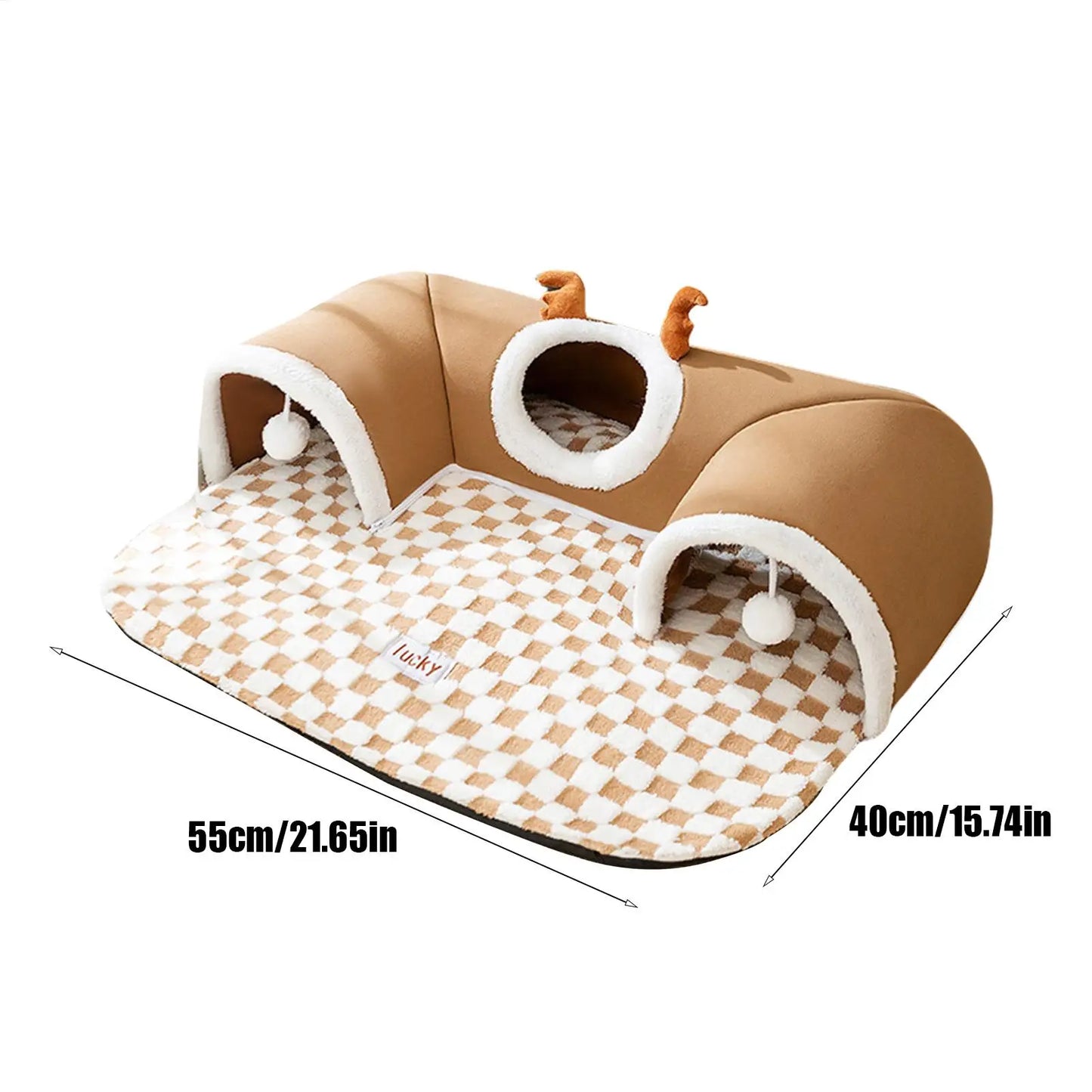 3-Tunnel Cat Hideout Bed