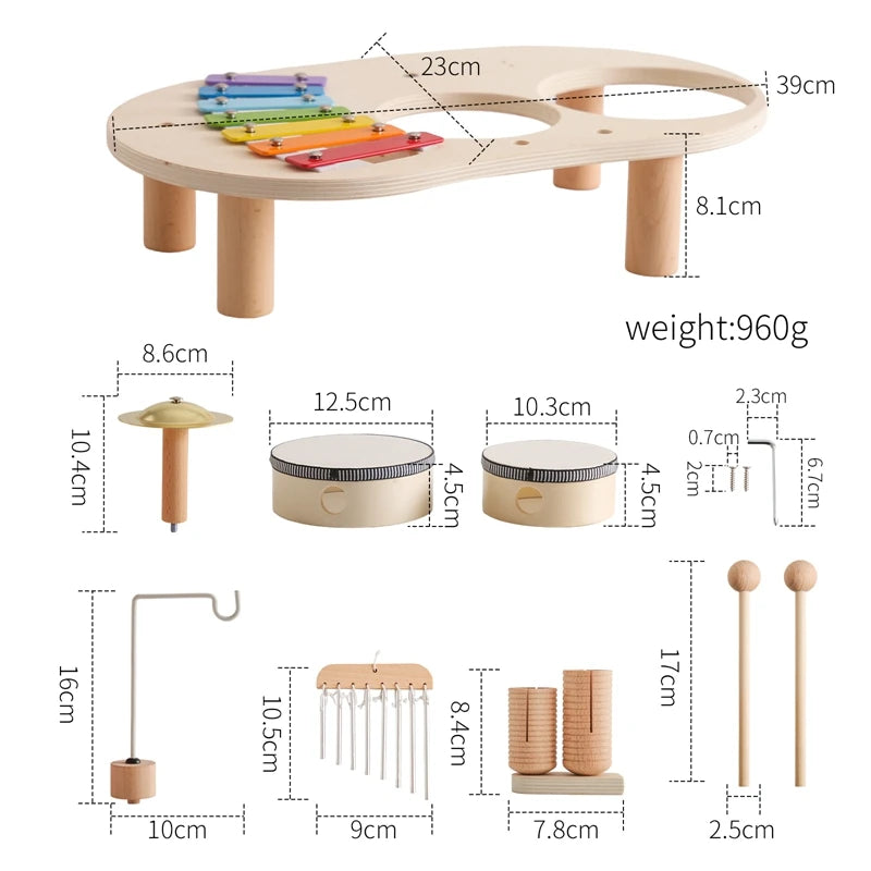 Kids Wooden Musical Instrument Set