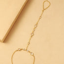 Delicate Luxury Waterdrop Shape Circle CZ Zircon Links Hand Chain Bracelets 18K Gold Color Chain Finger Bracelets Party Jewelry