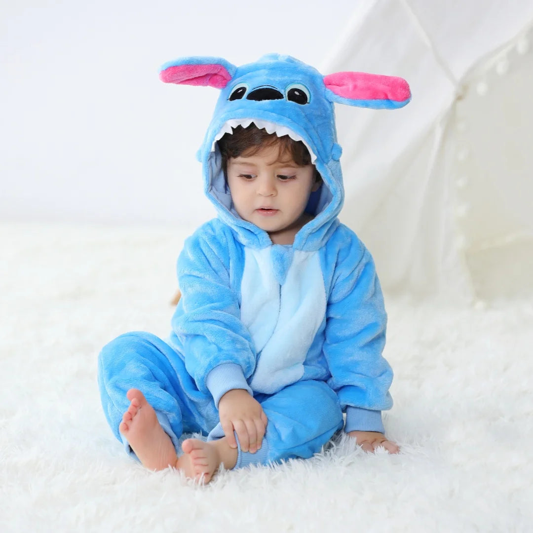 Kids Stitch Hooded Onesie Pajamas