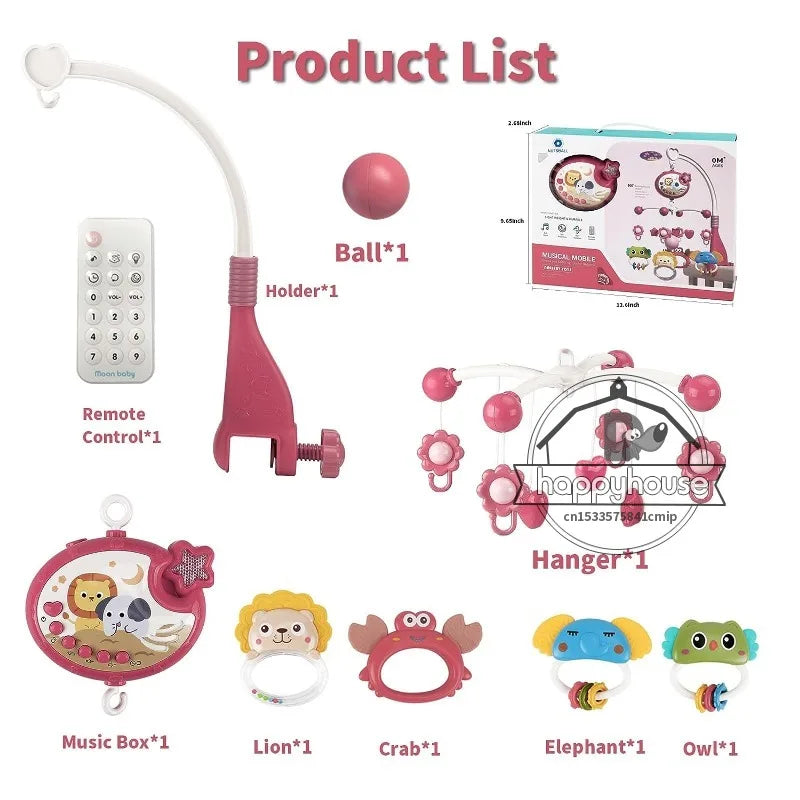 Baby Crib Mobile with Music & Remote Control (Projector Light)