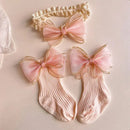 Baby Lace Bow Socks Set with Headband