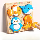 4-in-1 Wooden Montessori Puzzle (3D + Shapes + Numbers)