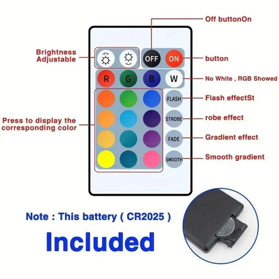 Fita de Luz LED RGB USB com App Bluetooth, Modo Música e Mudança de Cores