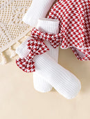 Baby Girl Romper Dress Set (Houndstooth) – 3 Pieces