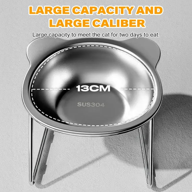 Elevated Stainless Steel Cat Bowl (15° Tilted)