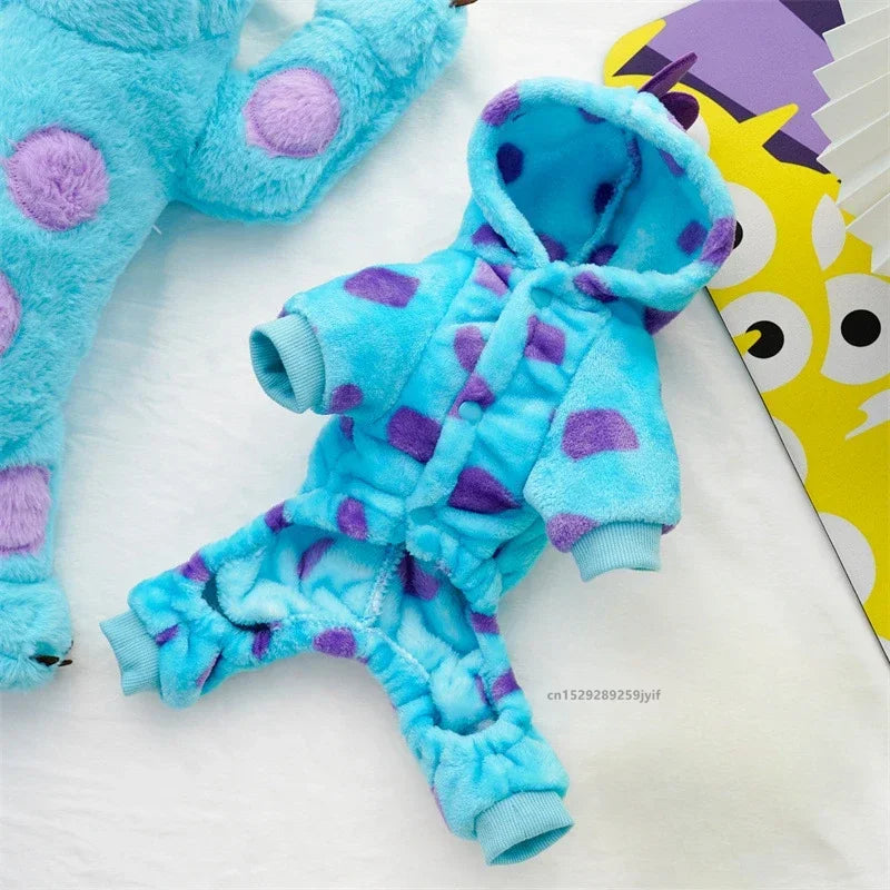 Warm Fleece Dog Hoodie Jumpsuit