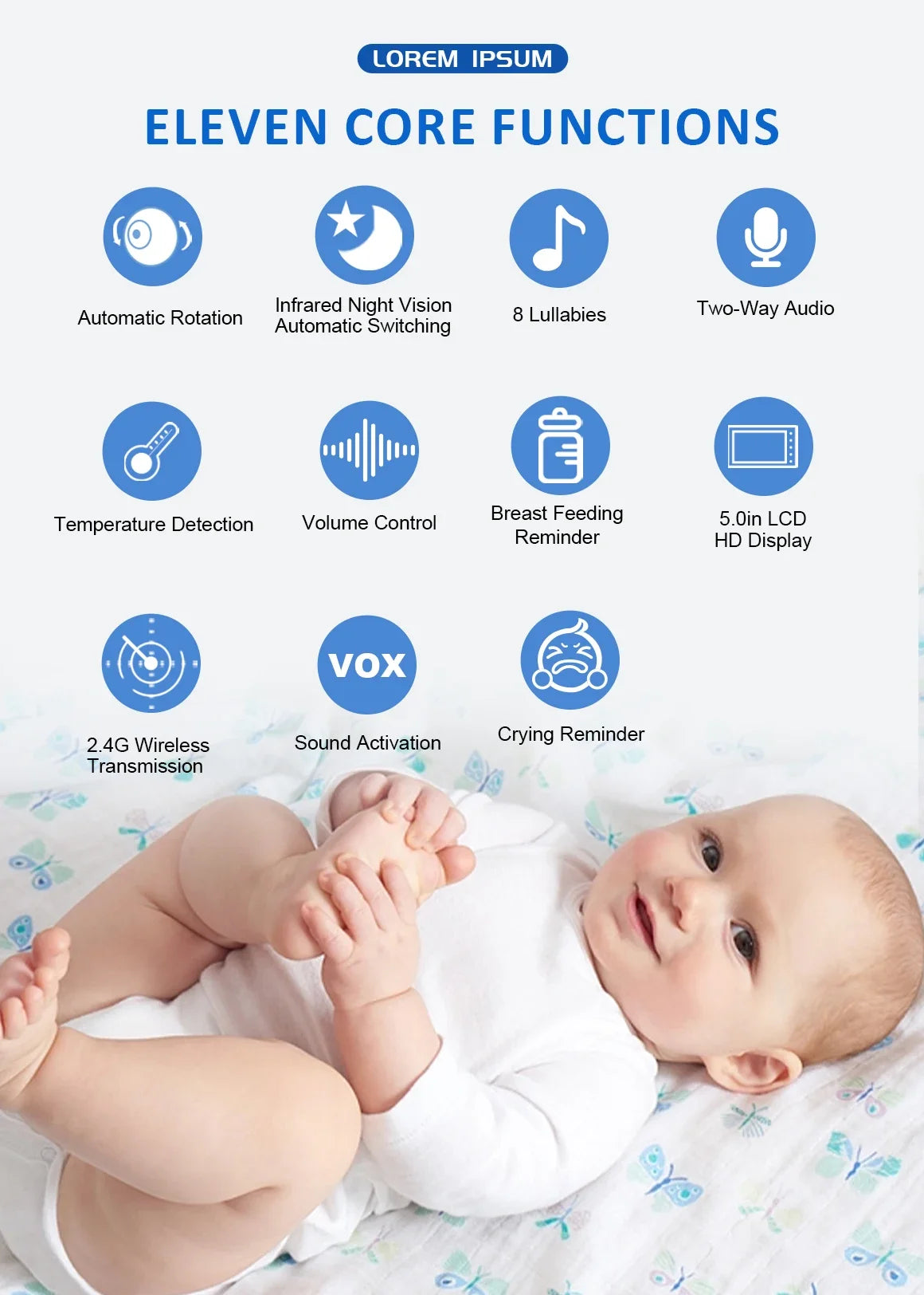 Camêra Babyphone - Monitoramento de Bebê por Vídeo com Visão Noturna