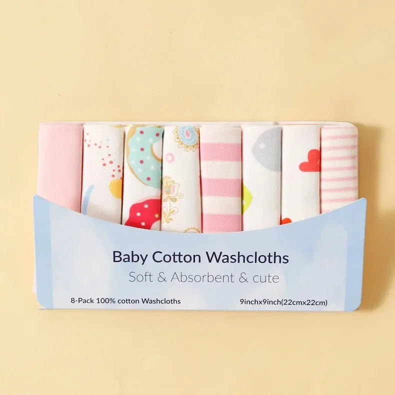 Baby Cotton Washcloth Set – 100% Cotton