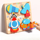 4-in-1 Wooden Montessori Puzzle (3D + Shapes + Numbers)