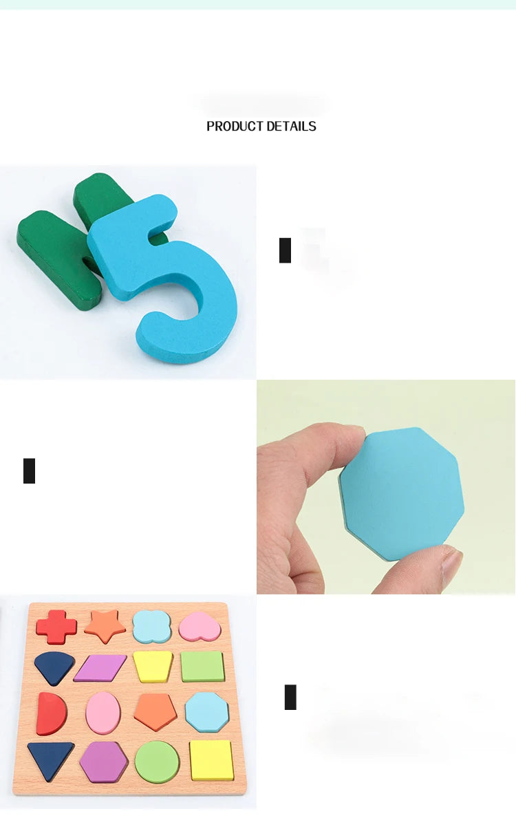 Wooden Montessori Puzzle (Letters, Numbers & Shapes)