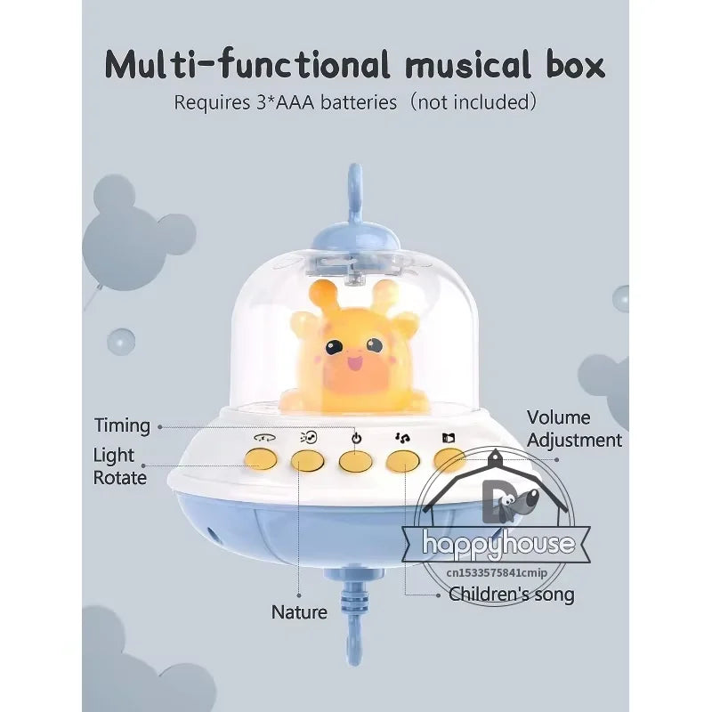Baby Crib Mobile with Music & Remote Control (Projector Light)