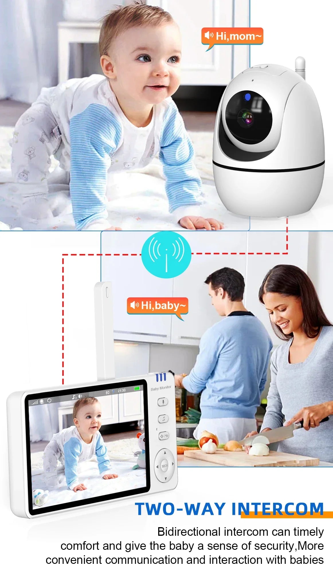 Camêra Babyphone - Monitoramento de Bebê por Vídeo com Visão Noturna