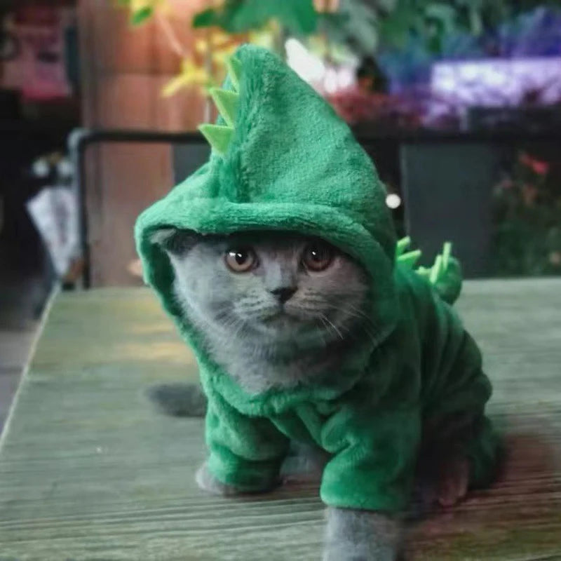 Plush Dog Costume Hoodie Jumpsuit