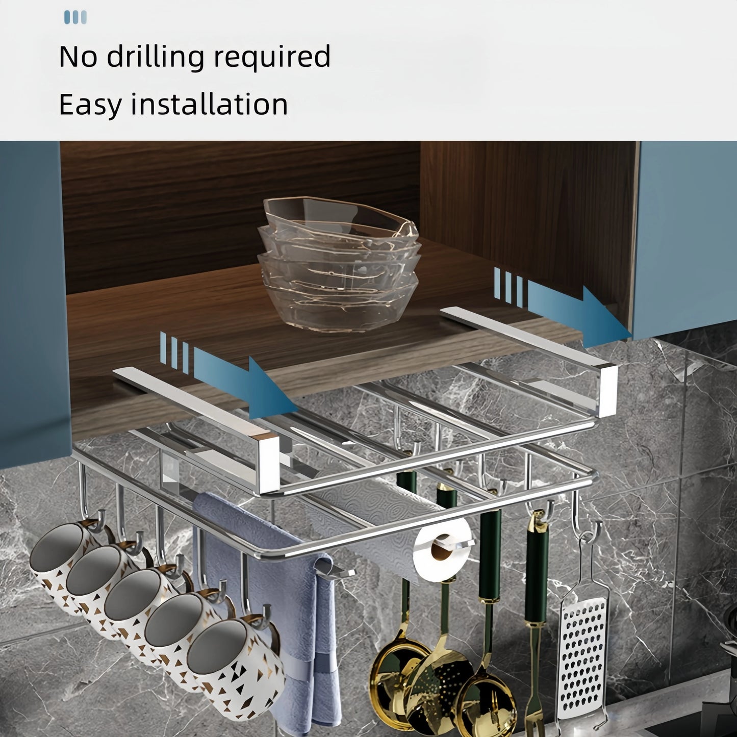 Under Cabinet Kitchen Organizer Rack