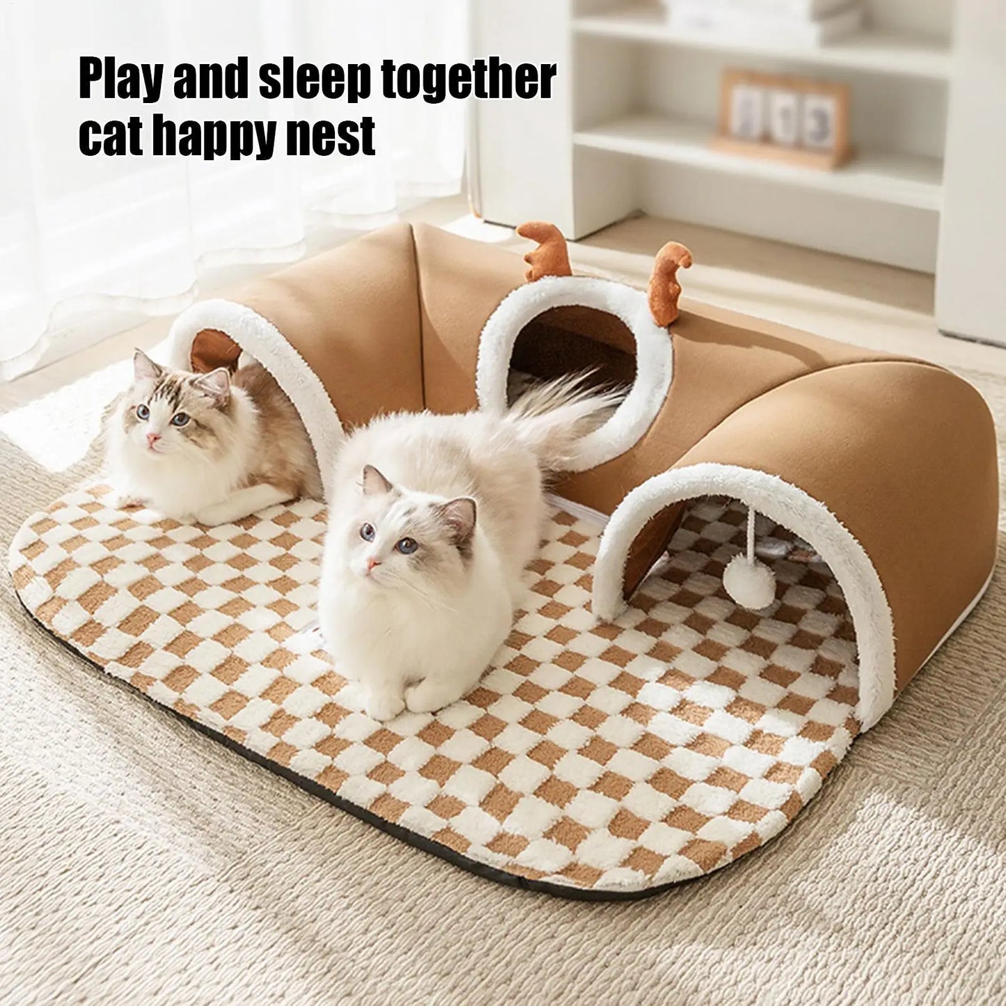 3-Tunnel Cat Hideout Bed