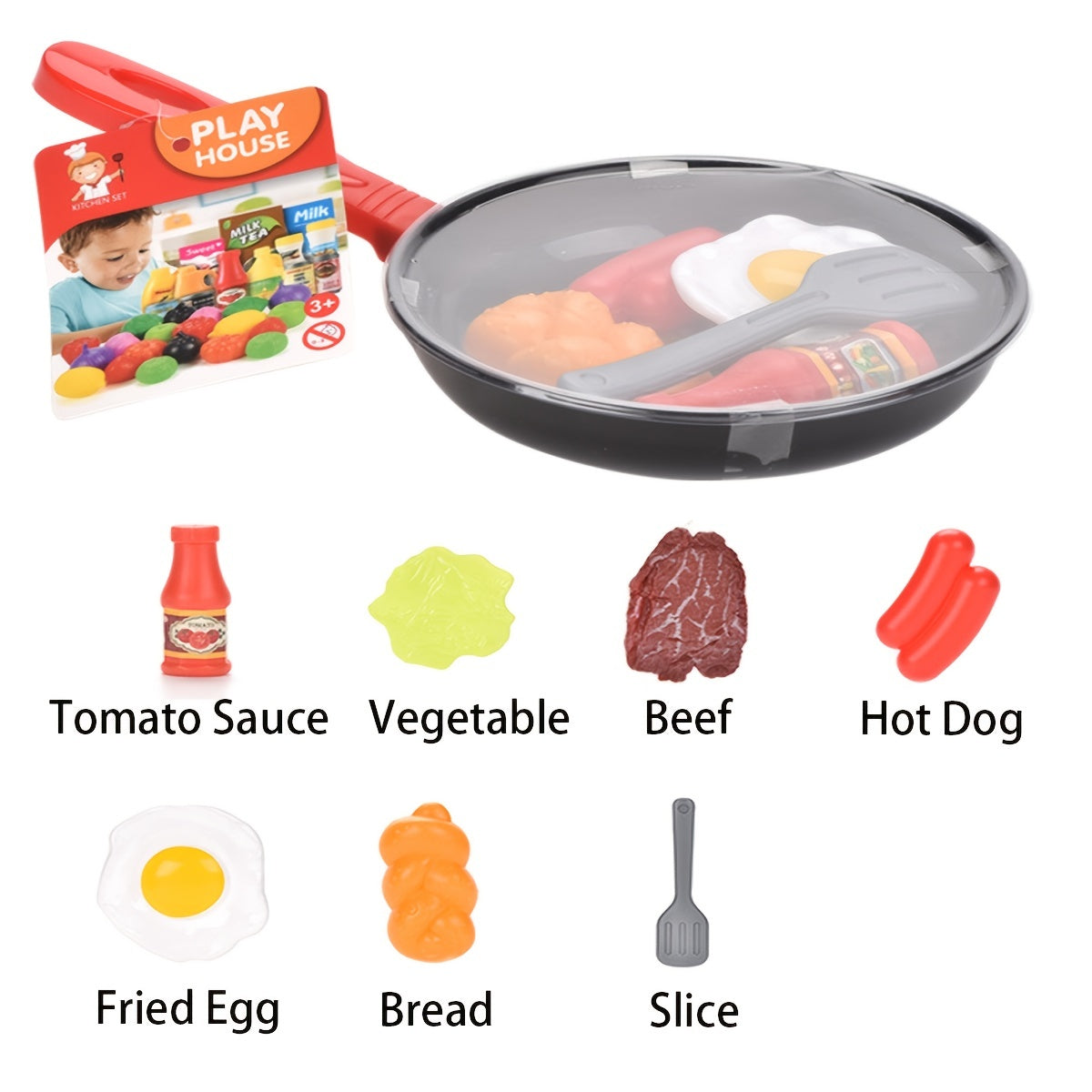 Kids Kitchen Play Set – Frying Pan & Food