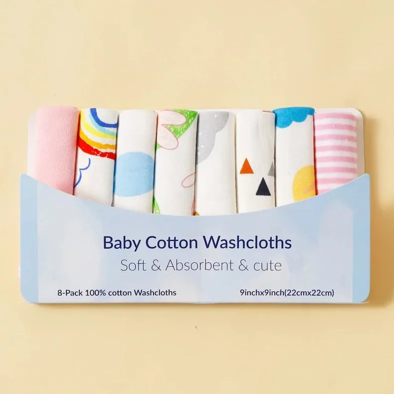 Baby Cotton Washcloth Set – 100% Cotton