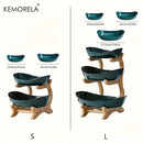 Tiered Fruit Bowl with Wooden Stand