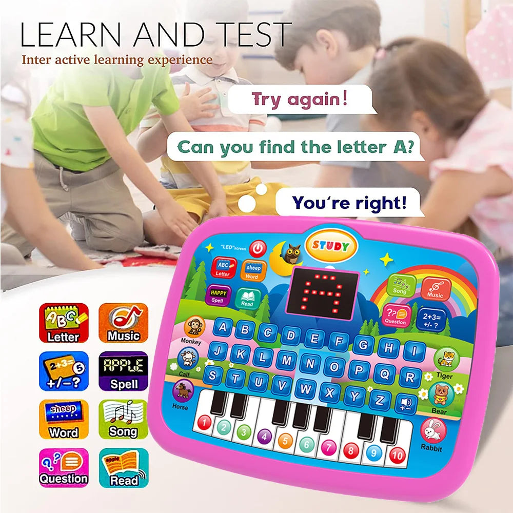 Interactive Kids Learning Tablet (Letters, Numbers & Music)