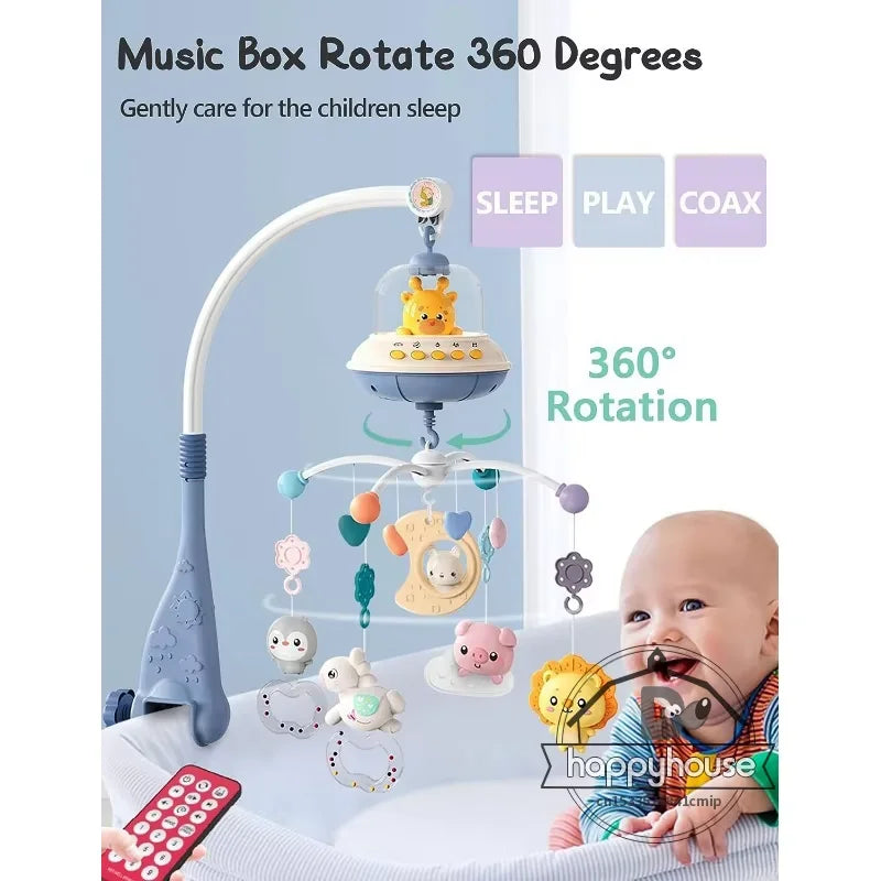 Baby Crib Mobile with Music & Remote Control (Projector Light)