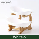 Tiered Fruit Bowl with Wooden Stand