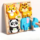 4-in-1 Wooden Montessori Puzzle (3D + Shapes + Numbers)