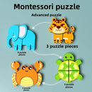 4-in-1 Wooden Montessori Puzzle (3D + Shapes + Numbers)