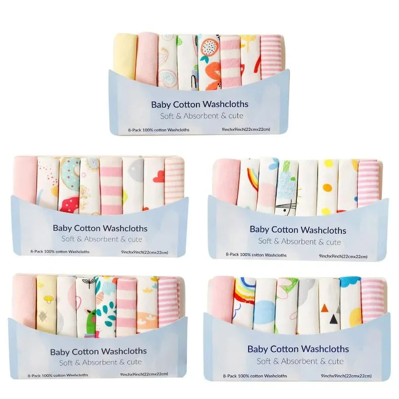 Baby Cotton Washcloth Set – 100% Cotton