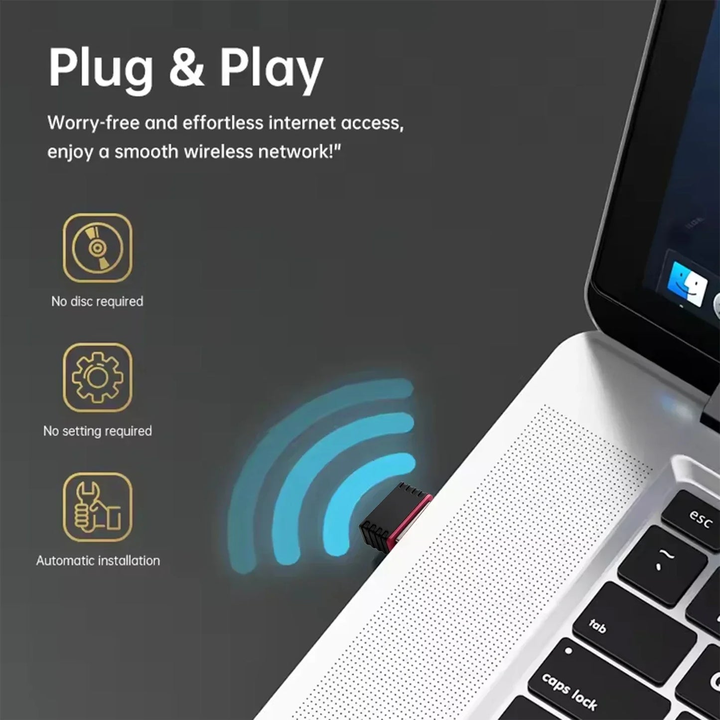 USB Wi-Fi Adapter with Type-C OTG