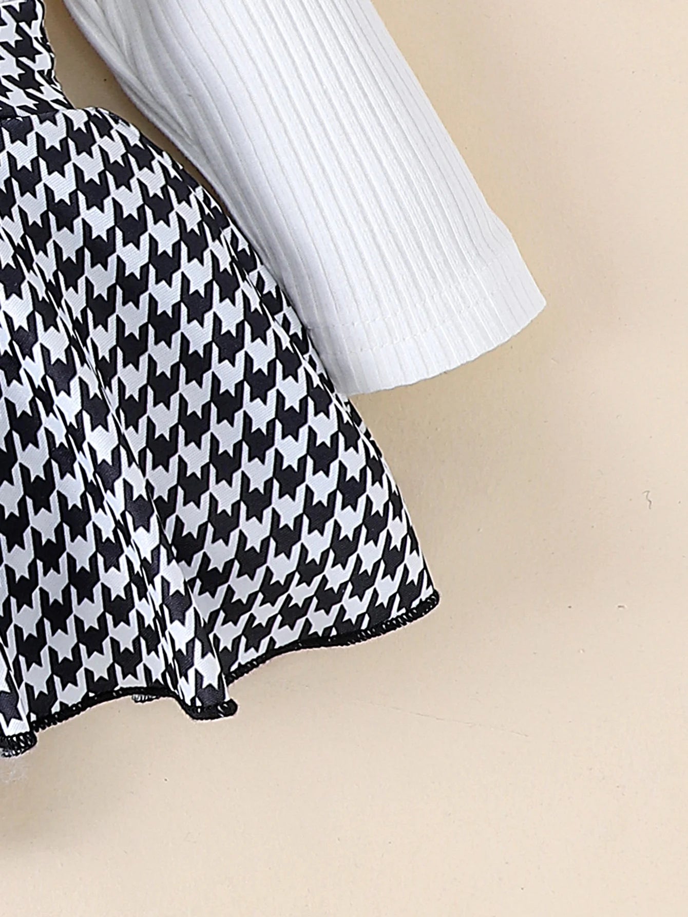 Baby Girl Romper Dress Set (Houndstooth) – 3 Pieces