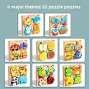 4-in-1 Wooden Montessori Puzzle (3D + Shapes + Numbers)
