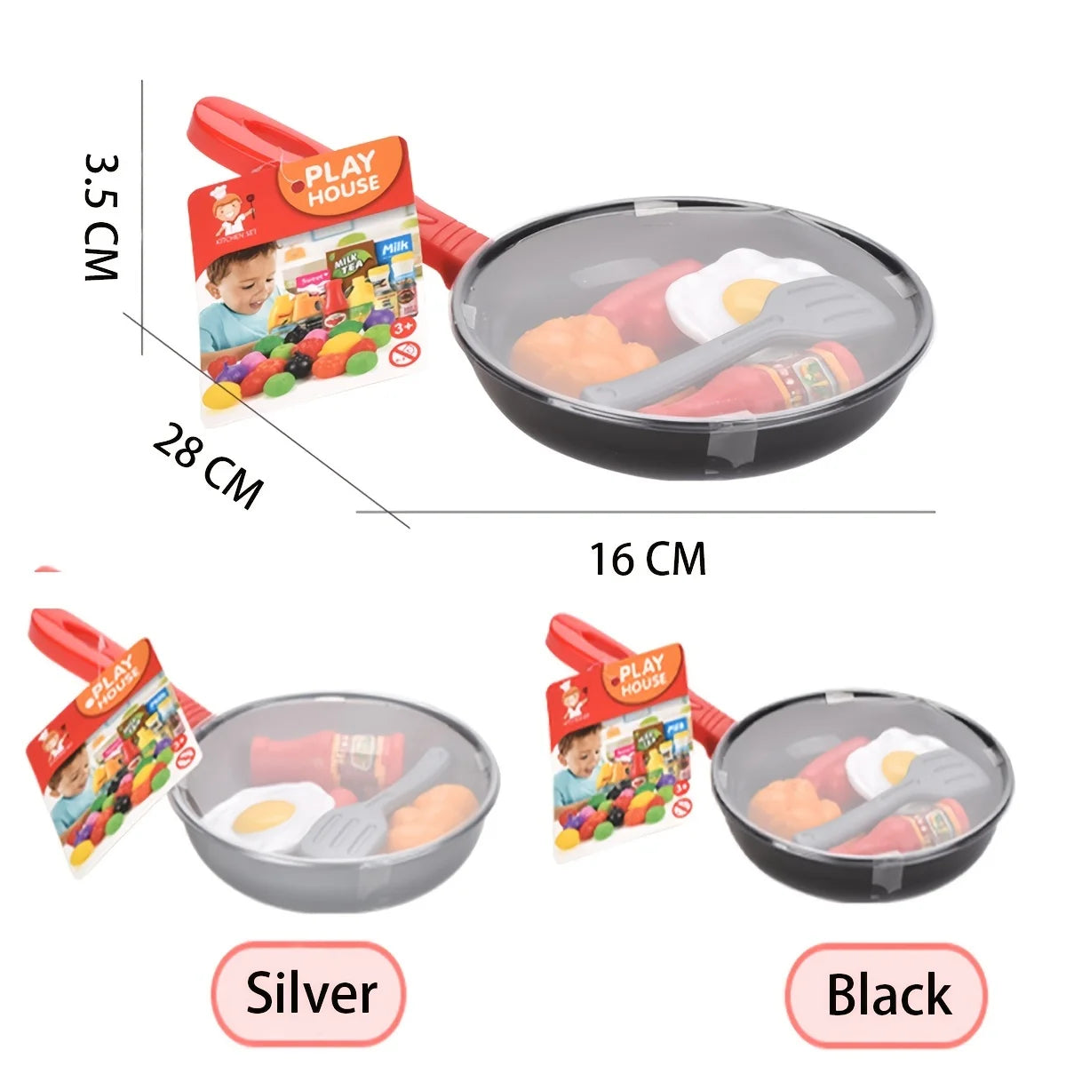 Kids Kitchen Play Set – Frying Pan & Food