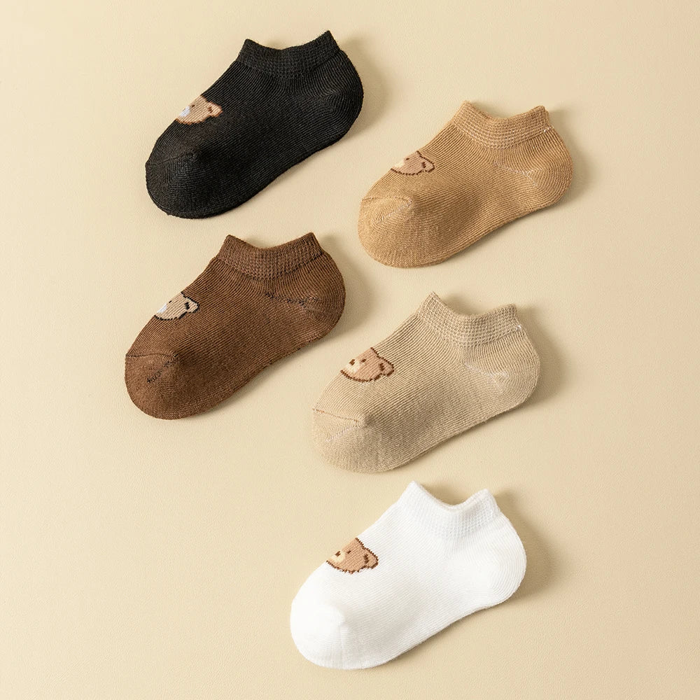 5 Pairs No-Show Socks (Bear)