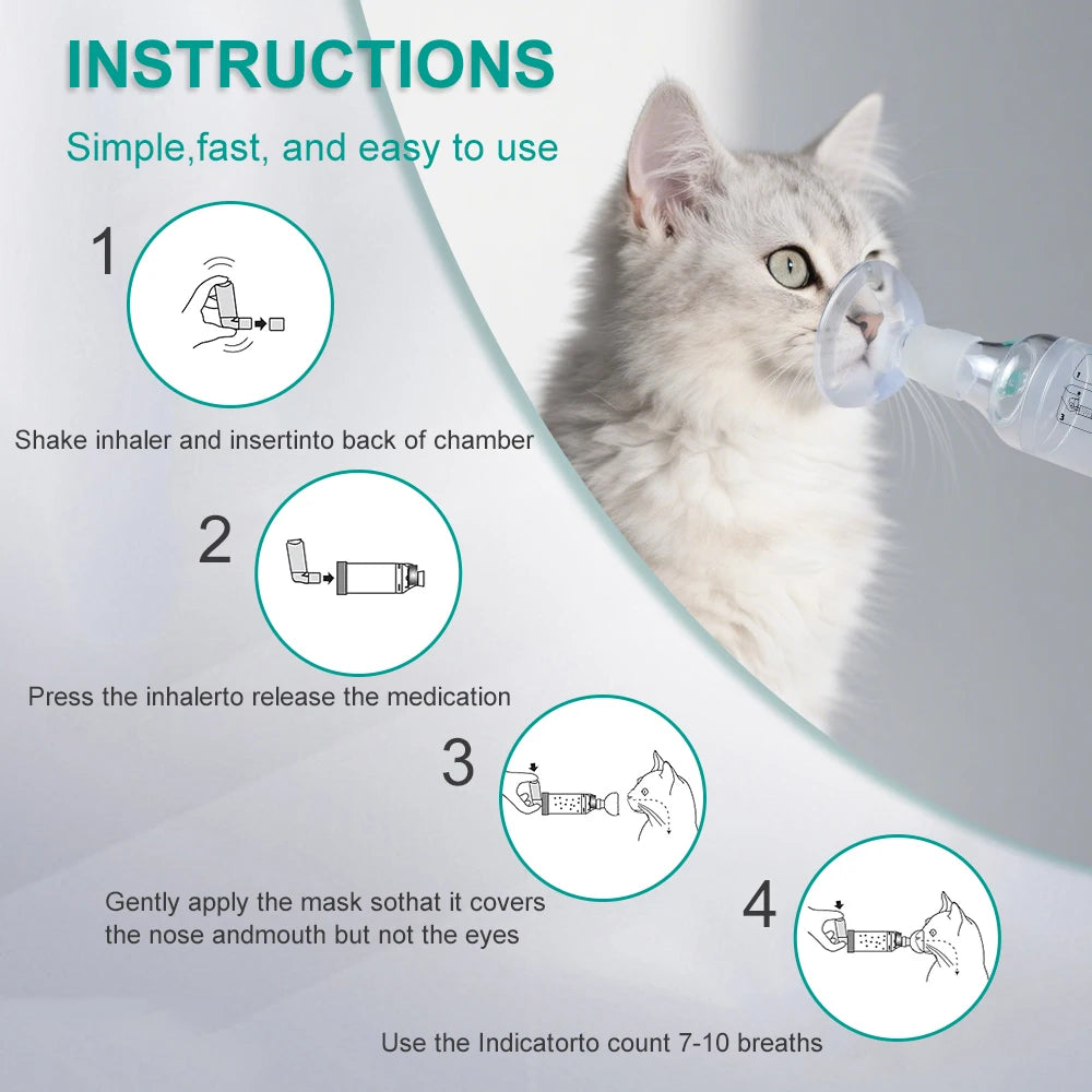 Pet Aerosol Inhaler Chamber with Silicone Mask