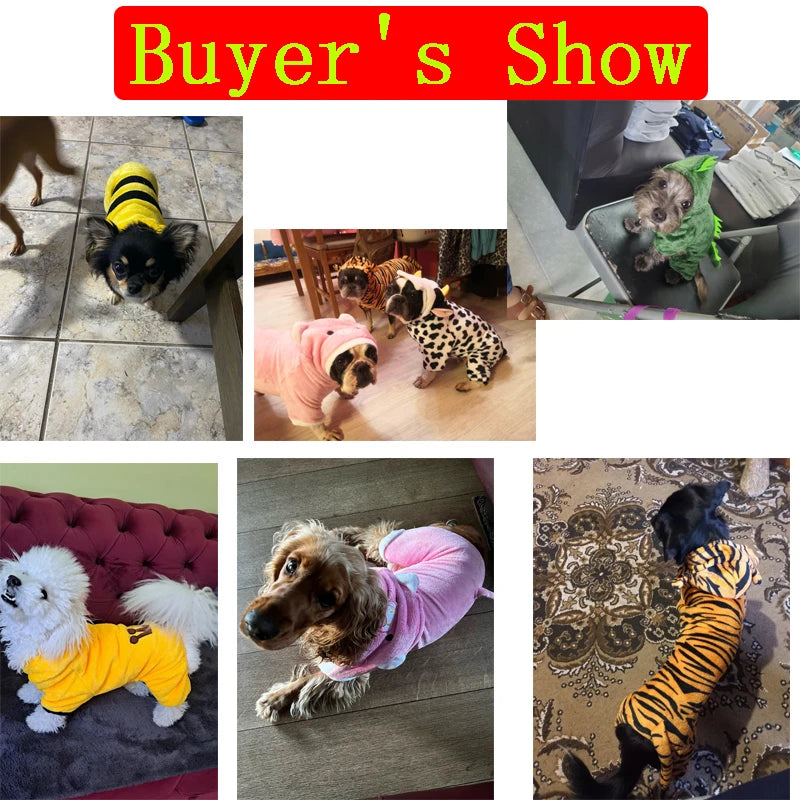Plush Dog Costume Hoodie Jumpsuit