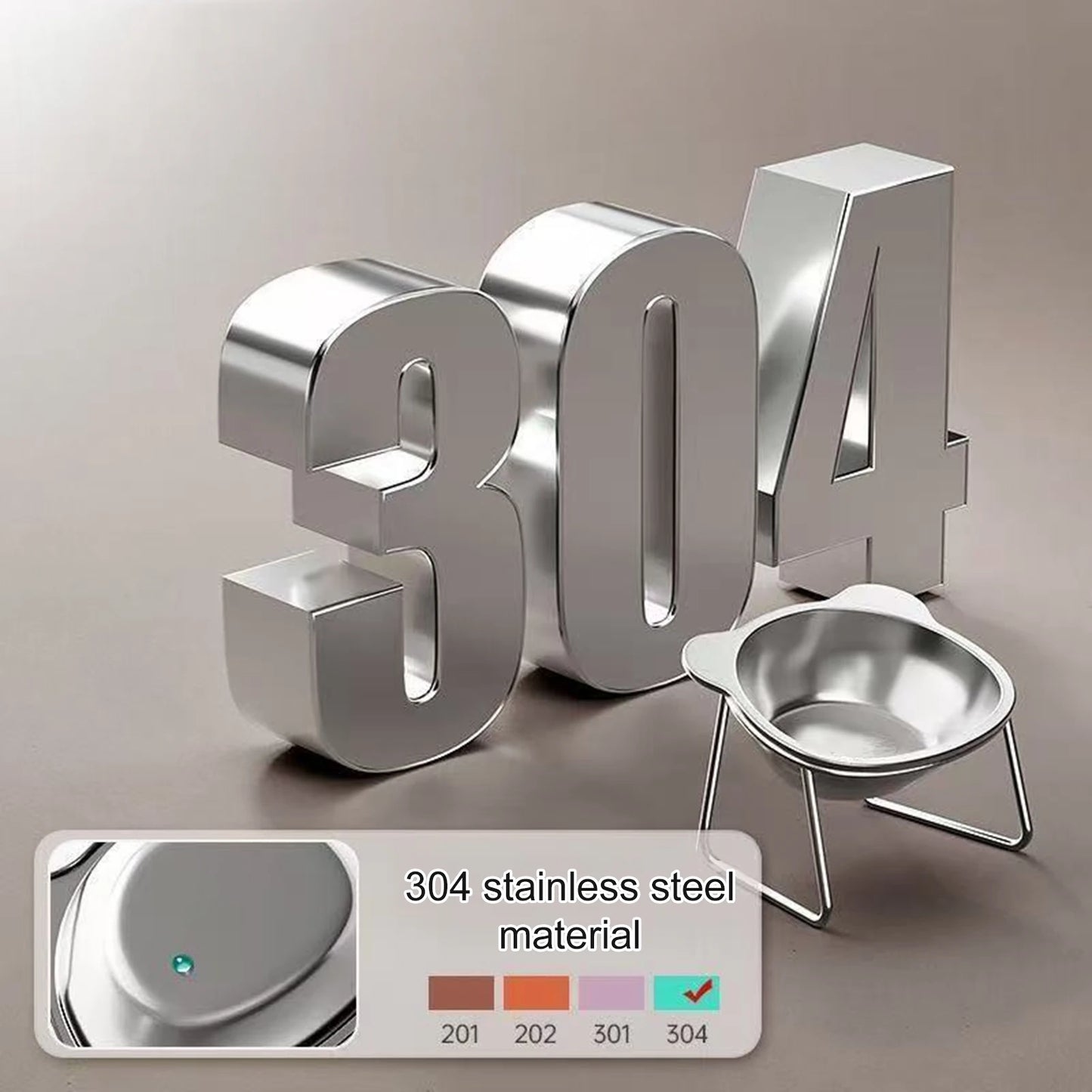Elevated Stainless Steel Cat Bowl (15° Tilted)
