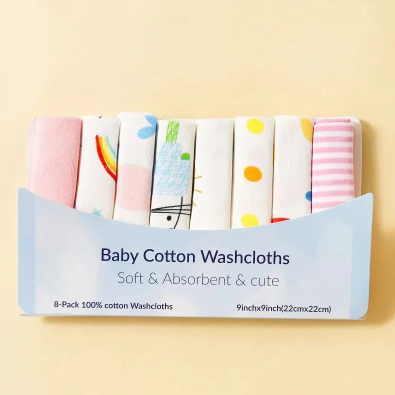 Baby Cotton Washcloth Set – 100% Cotton