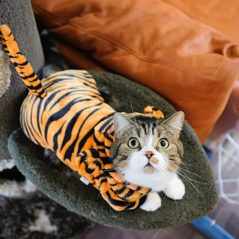 Plush Dog Costume Hoodie Jumpsuit